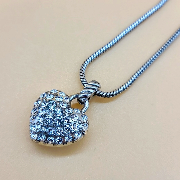 Brighton "SACRED HEART" Reversible Swarovski Crystal & Line Etch Detail Pendant! - Picture 1 of 14